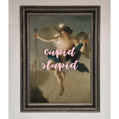 Cupid Stupid Framed Poster - A3 (29.7 x 42 cm) / Ornate Silver Black - Framed Print