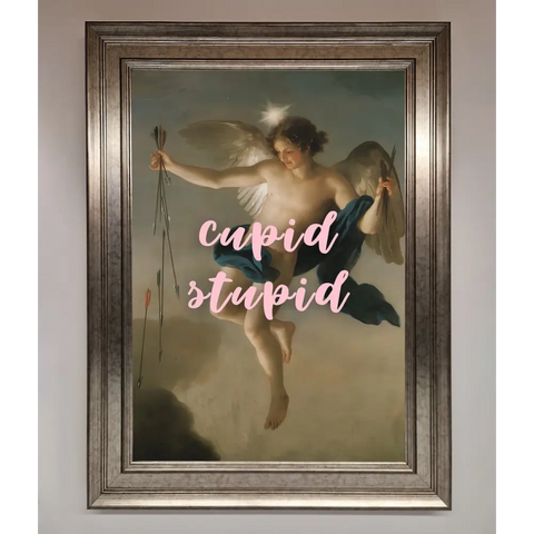 Cupid Stupid Framed Poster - A3 (29.7 x 42 cm) / Silver - Framed Print
