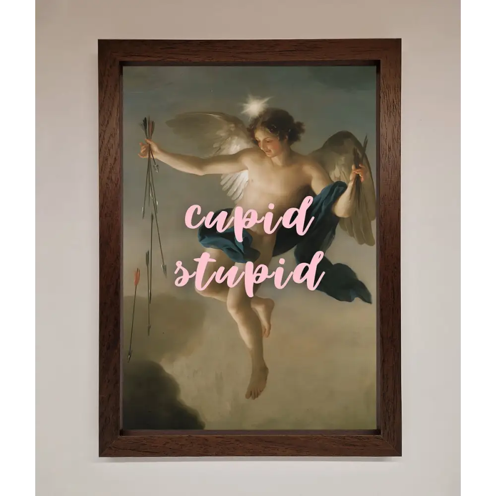 Cupid Stupid Framed Poster - A3 (29.7 x 42 cm) / Walnut - Framed Print