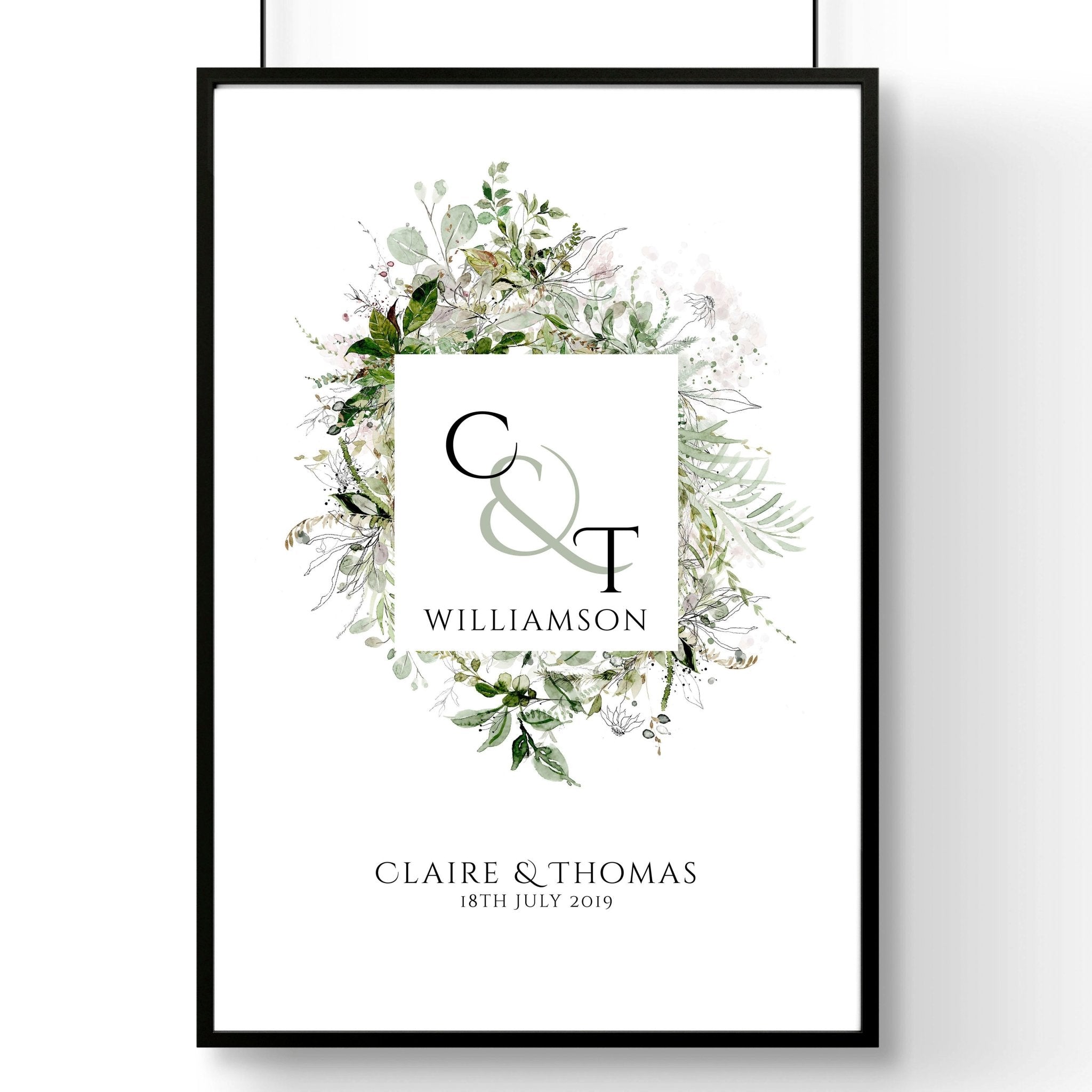 Personalised valentines gift wall art print