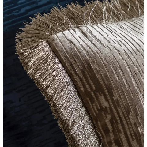 Cut Velvet Fringed Scatter Cushion - Cushion