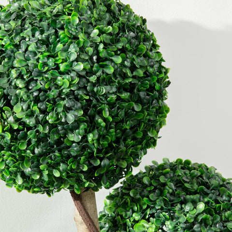 HOMCOM Artificial Plant Boxwood Ball Topiary Tree Indoor Outdoor, 90cm