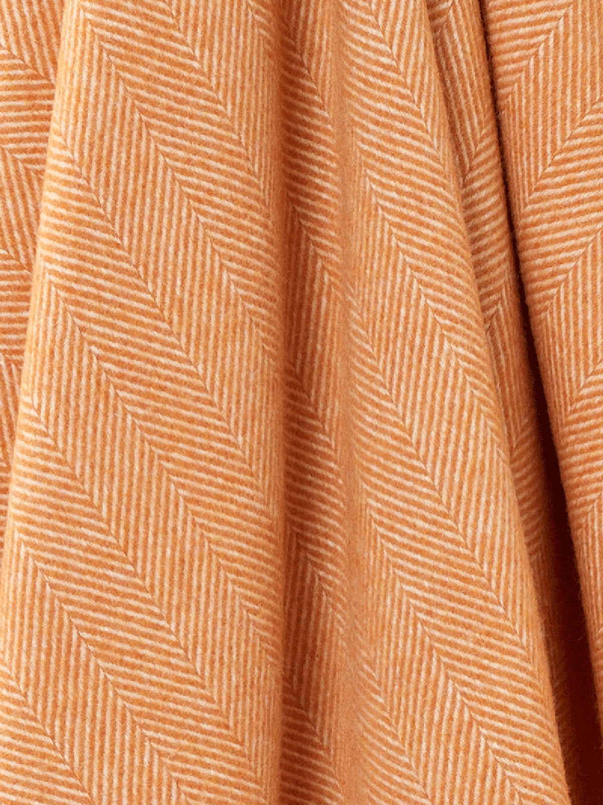 Herringbone Merino Lambswool Throw - Saffron