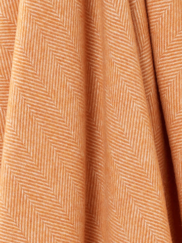 Herringbone Merino Lambswool Throw - Saffron