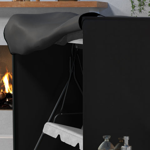 Outsunny 205 x 124cm Three-Seater Swing Chair Protective Cover Black