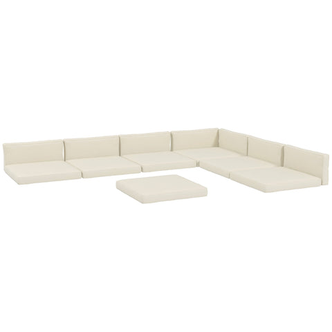 Outsunny Outdoor Replacement Seat Cushions for Rattan Furniture, 7 Seat Cushions and 7 Back Cushions for Patio Conversation Set