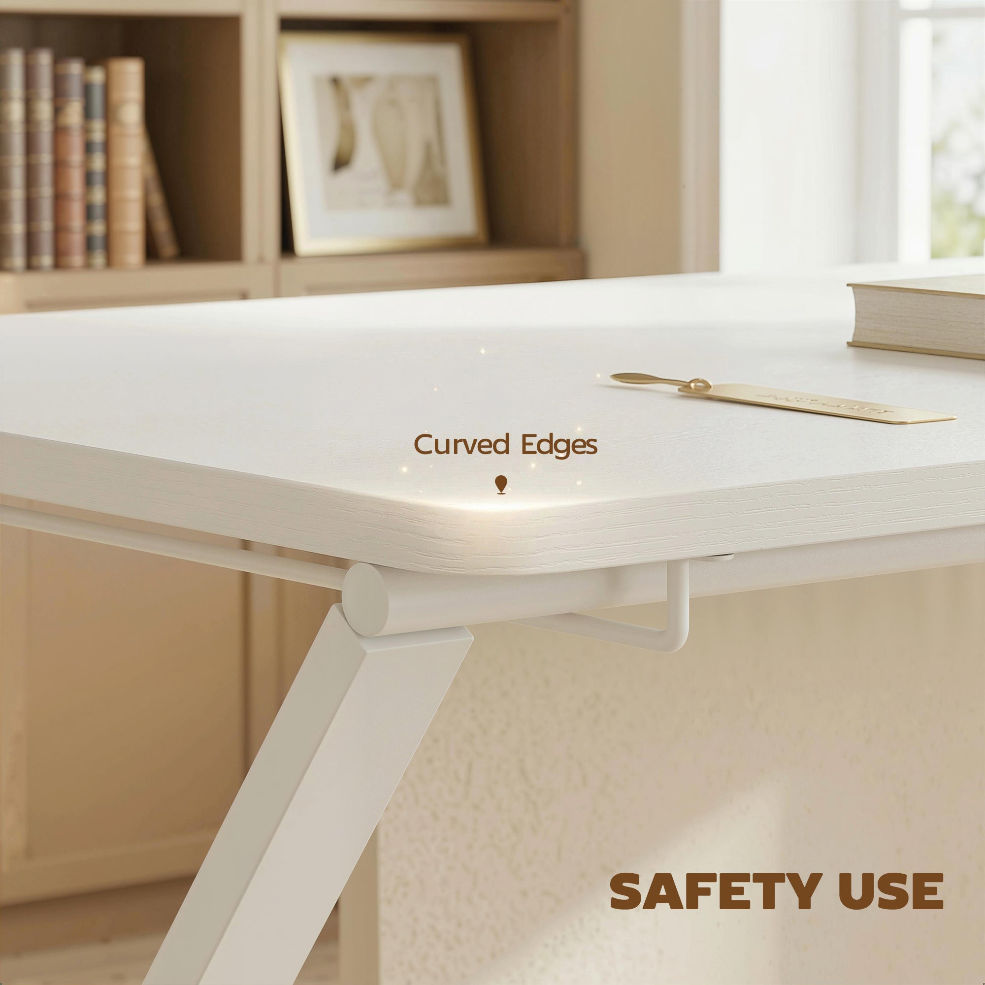 HOMCOM Compact Folding Desk for Small Spaces with Storage Shelf for Home Office, White