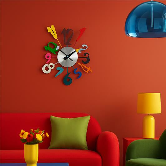 Franci Multi Colour Funky Numbers Wall Clock