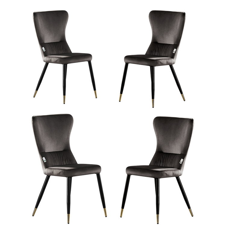 New York LUX Velvet Dining Chair with Metal Legs - Scandinavian Inspired