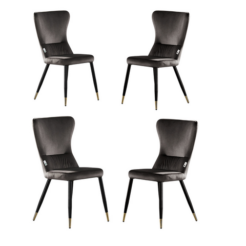 New York LUX Velvet Dining Chair with Metal Legs - Scandinavian Inspired