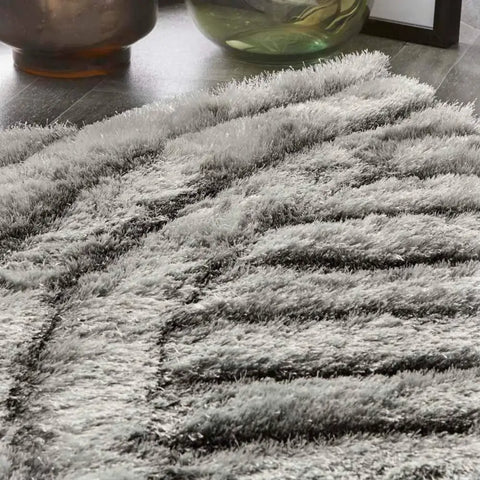 Dallas Silver Grey Shaggy Rug - Rugs