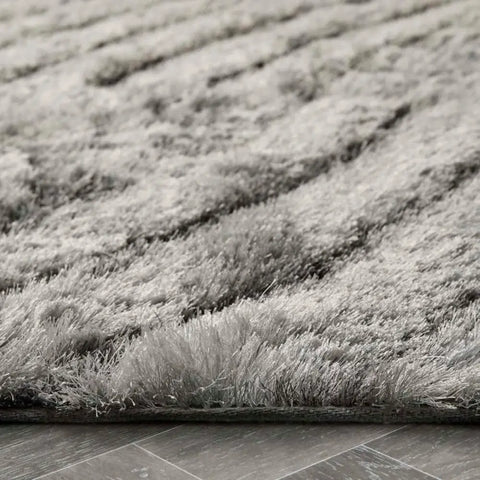 Dallas Silver Grey Shaggy Rug - Rugs