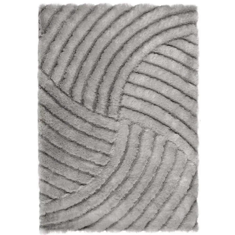 Dallas Silver Grey Shaggy Rug - Rugs