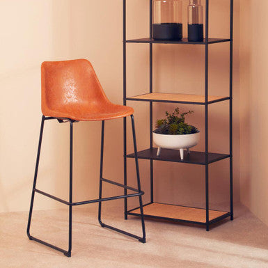 Dalston Camel Bar Chair With Black Legs