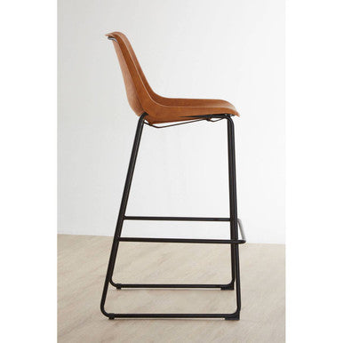 Dalston Camel Bar Chair With Black Legs