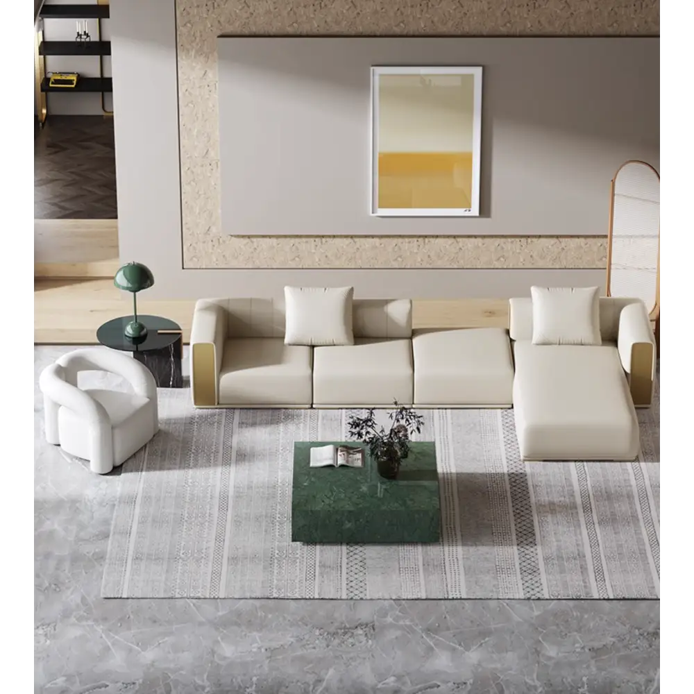 Daly Three Seater Sofa Real Leather