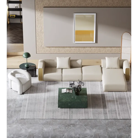 Daly Three Seater Sofa Real Leather