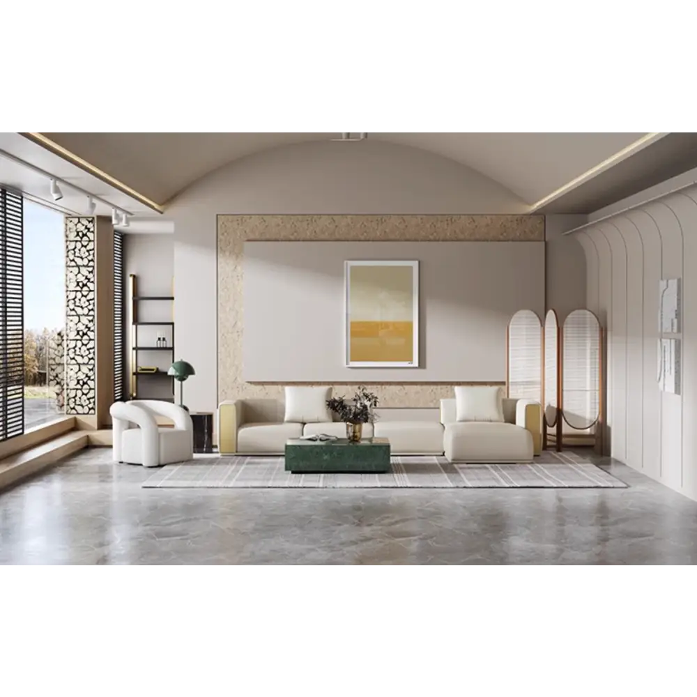 Daly Three Seater Sofa Real Leather