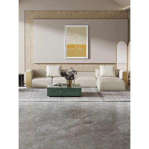 Daly Three Seater Sofa Real Leather