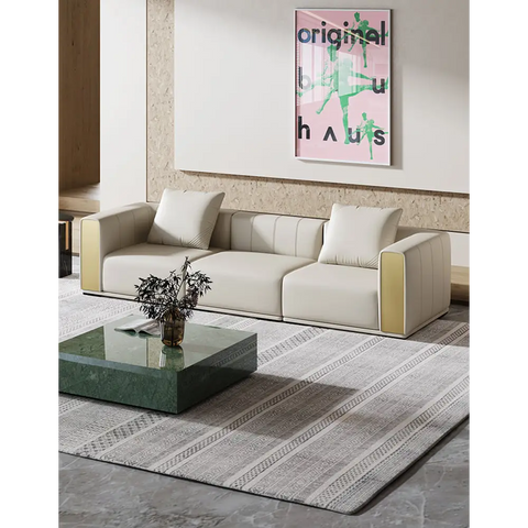 Daly Three Seater Sofa Real Leather