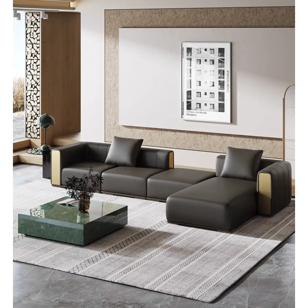 Daly Three Seater Sofa Real Leather