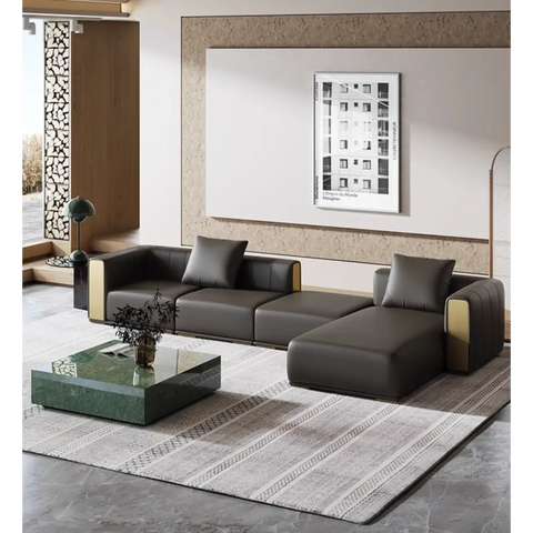 Daly Three Seater Sofa Real Leather