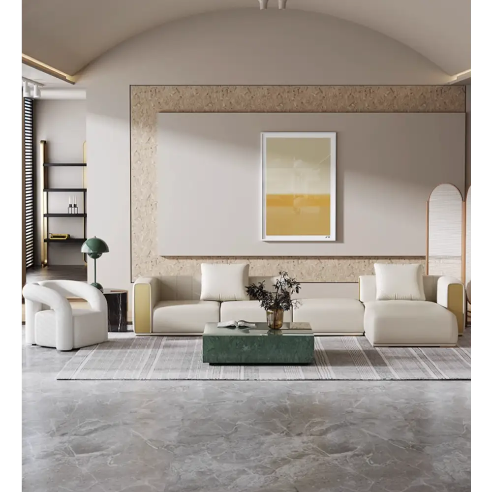 Daly Three Seater Sofa Real Leather