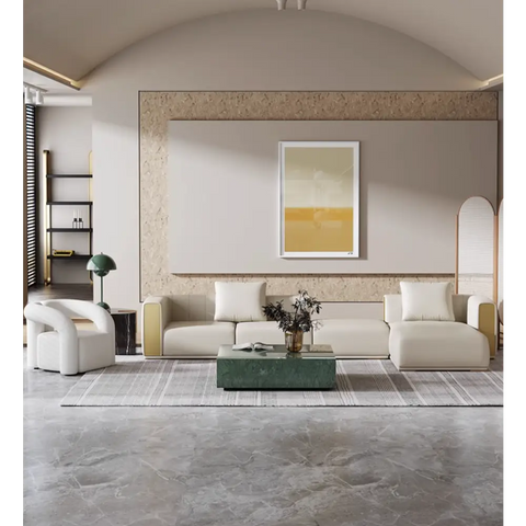 Daly Three Seater Sofa Real Leather