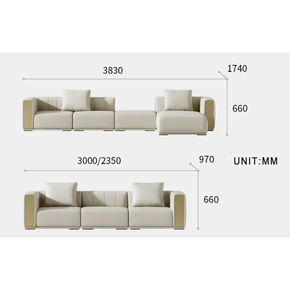 Daly Three Seater Sofa Real Leather