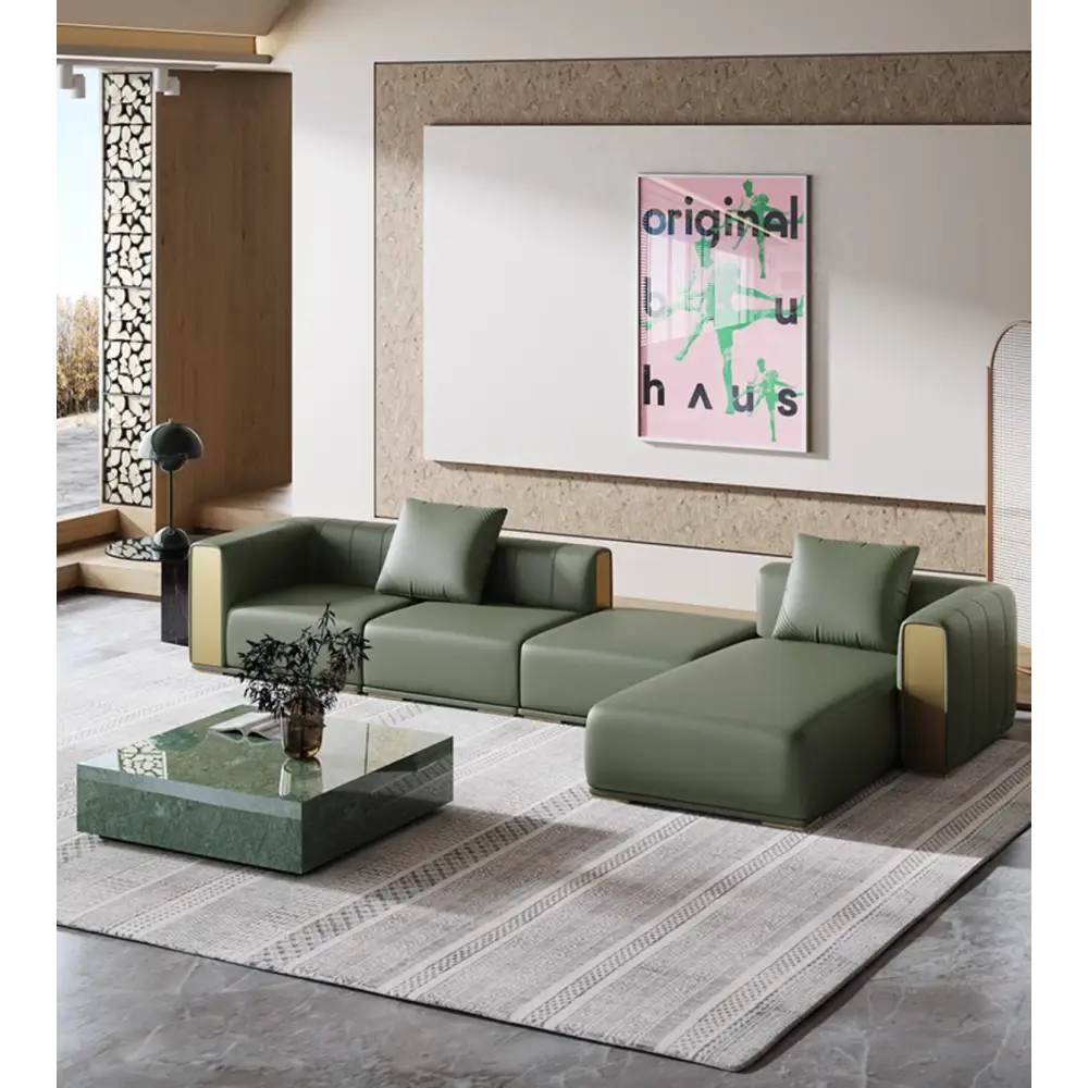 Daly Three Seater Sofa Real Leather