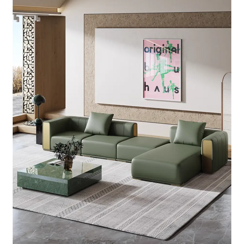 Daly Three Seater Sofa Real Leather