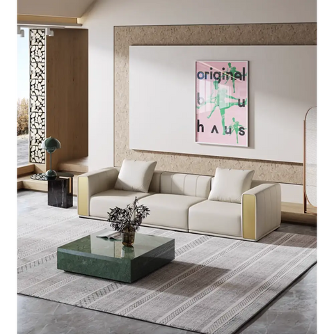 Daly Three Seater Sofa Real Leather