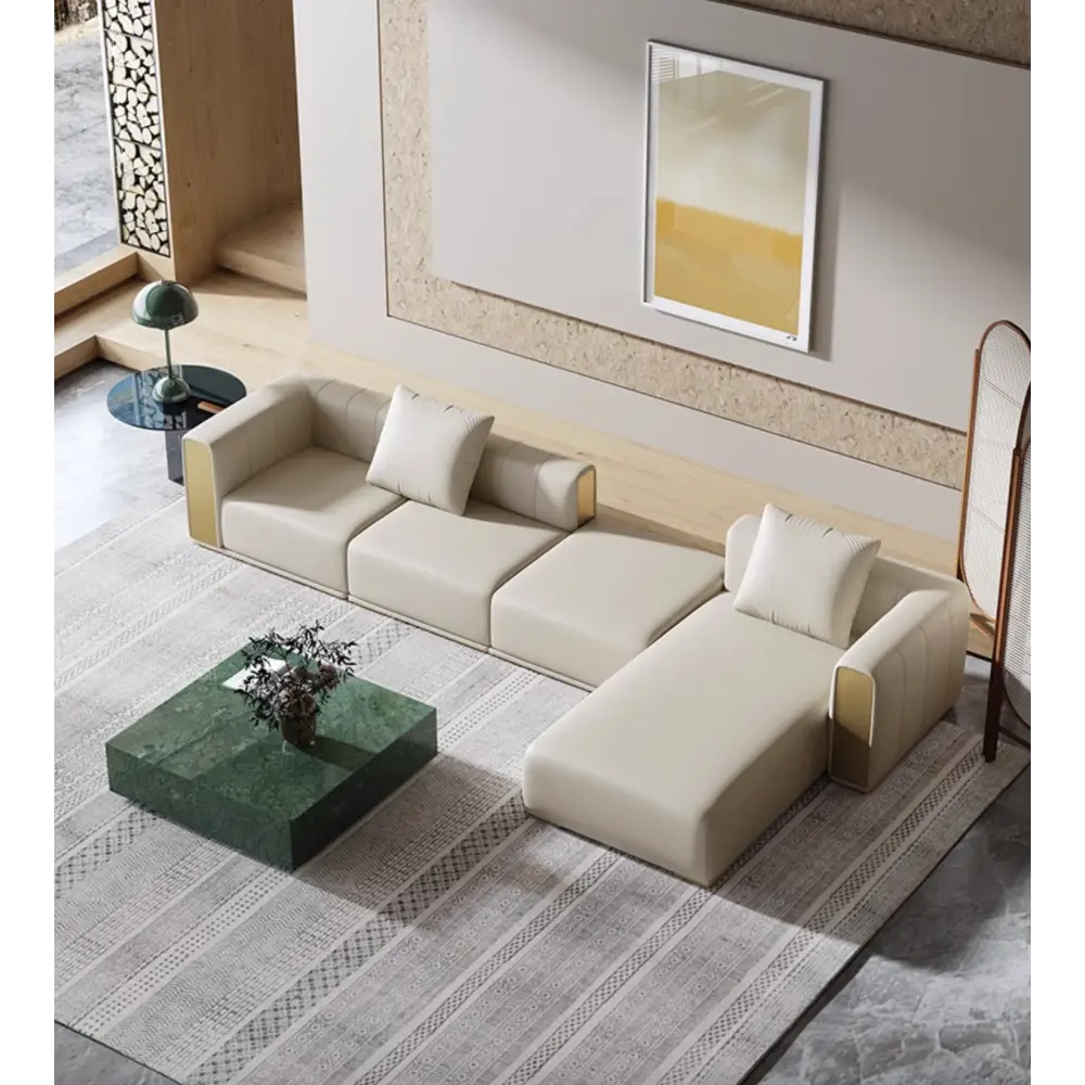 Daly Three Seater Sofa Real Leather