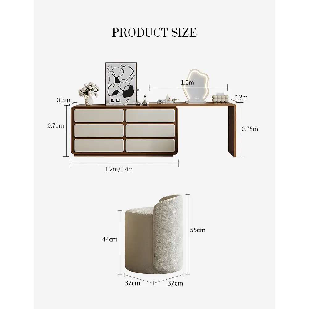 Daniela Corner Dressing Table With Mirror Solid Wood