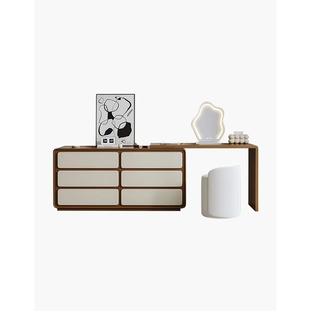 Daniela Corner Dressing Table With Mirror Solid Wood