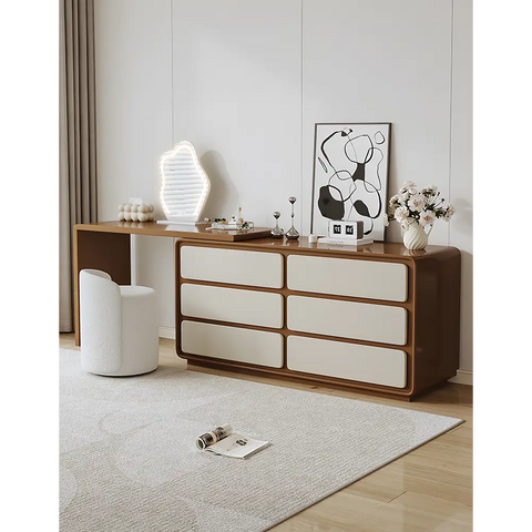 Daniela Corner Dressing Table With Mirror Solid Wood