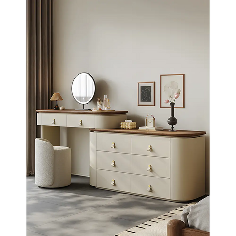 Danna Corner Dressing Table With Mirror Solid Wood