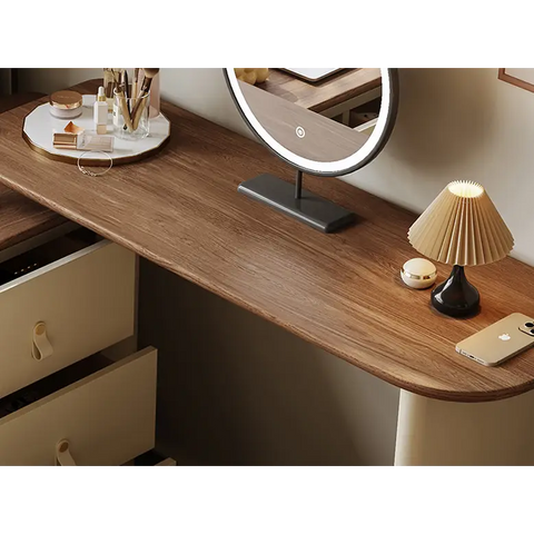 Danna Corner Dressing Table With Mirror Solid Wood