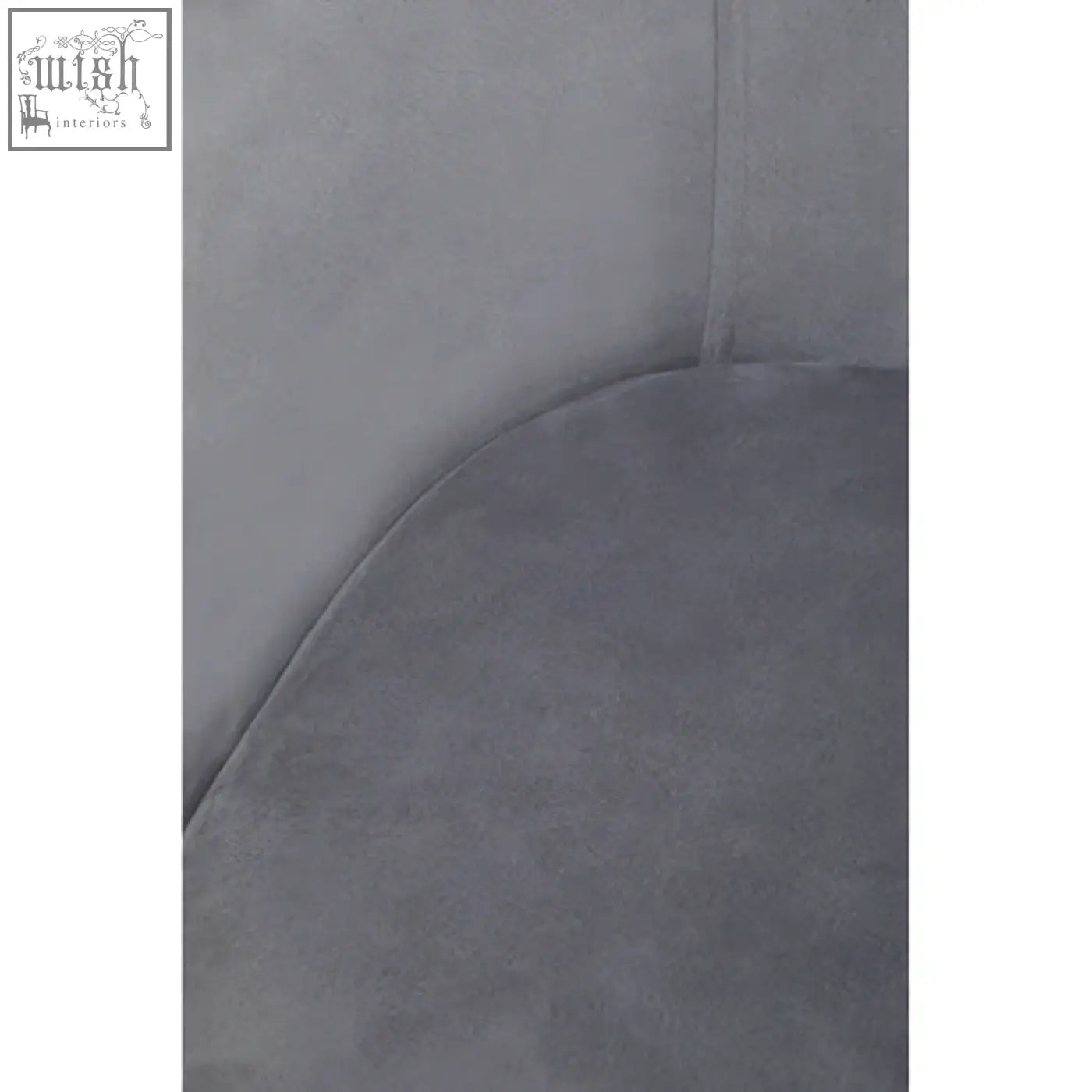 Gray suede chair cushion with plush texture and clean seams on darcy grey velvet dining chair for velvet dining chair use