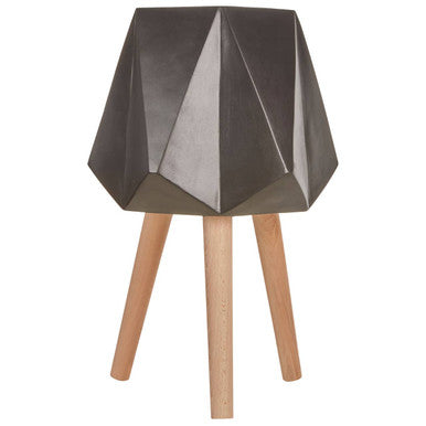 Darnell Large Black Geometric Planter with Legs