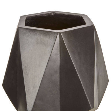 Darnell Large Black Geometric Planter with Legs
