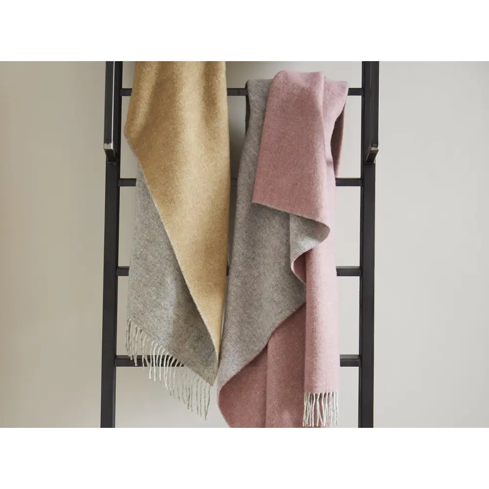 Dartmoor Reversible Pure New Wool Throw - Desert Brown - Throws & Blankets