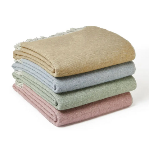 Dartmoor Reversible Pure New Wool Throw - Desert Brown - Throws & Blankets