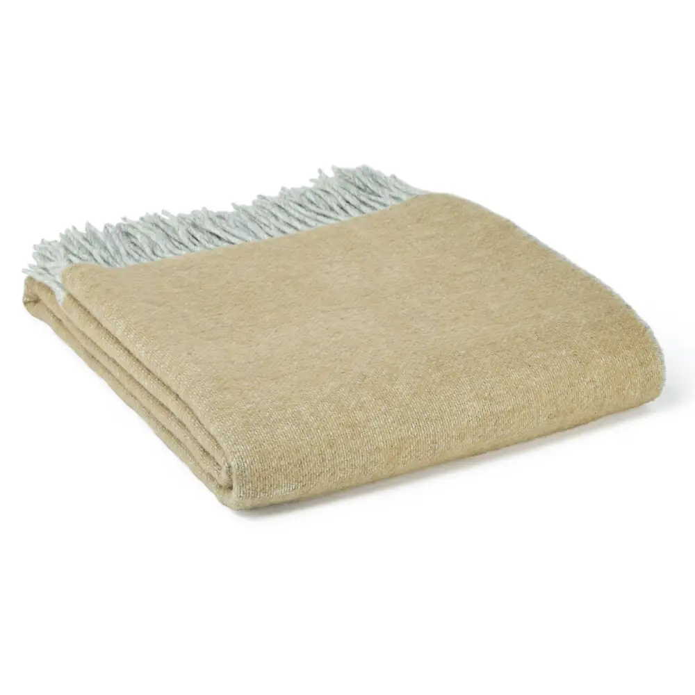 Dartmoor Reversible Pure New Wool Throw - Desert Brown - Throws & Blankets