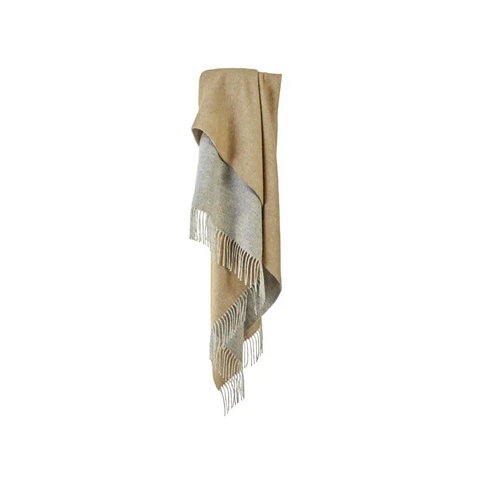 Dartmoor Reversible Pure New Wool Throw - Desert Brown - Throws & Blankets