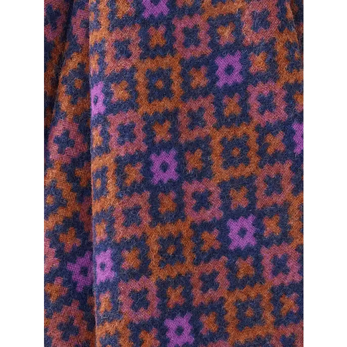 Dartmouth Shetland Pure New Wool Throw - Rust/Purple - Throws & Blankets