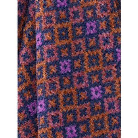 Dartmouth Shetland Pure New Wool Throw - Rust/Purple - Throws & Blankets