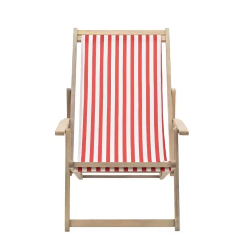 Deck Chair - Red Stripe - Red - outdoor table and chairs