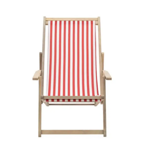 Deck Chair - Red Stripe - Red - outdoor table and chairs