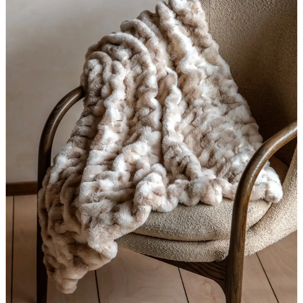 Deco Ruched Throw 170 cm x 130 cm Rabbit - throw